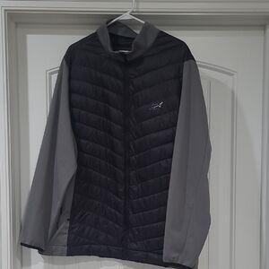 Attack Life by Greg Norman Black Quilted Front Gray Softshell Sleeve Jacket